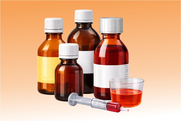Syrup and liquid medicine bottles